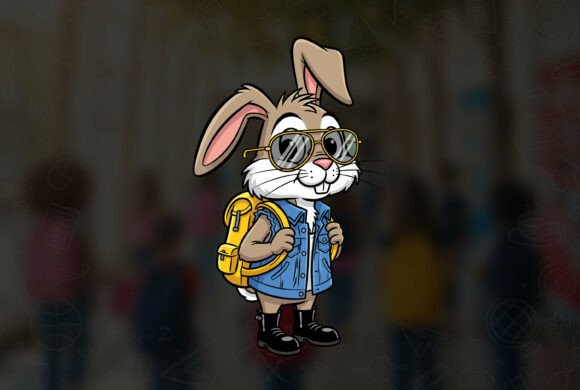 03 Rabbit Back to School Vector Design