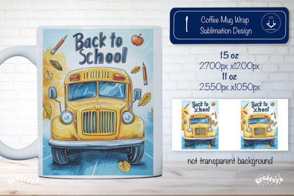 Back to School Funny School Bus Mug Png: Graphics & Crafts