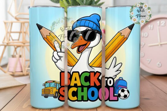 Back to School Goose 20oz Tumbler Graphics