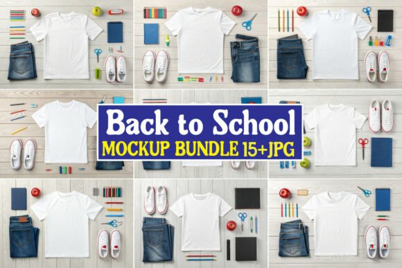 Back to School Mockup Bundle 09: Graphics & Product Mockups