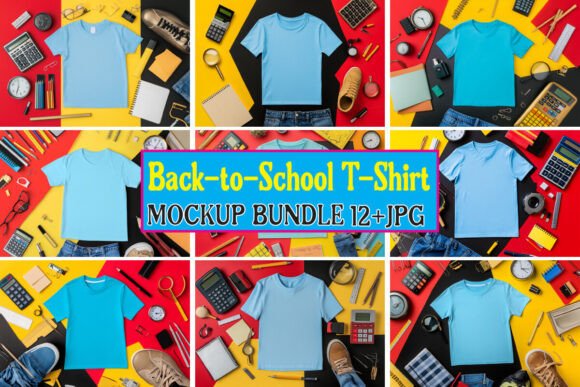 Back-to-School T-Shirt Mockup Bundle 09