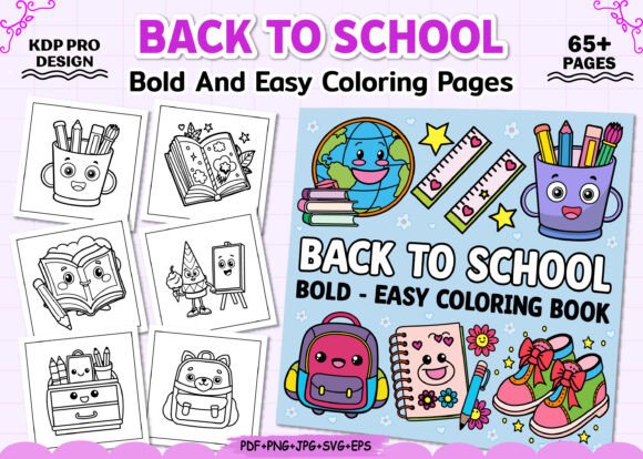 Bold Easy Back to School Coloring Pages Graphics