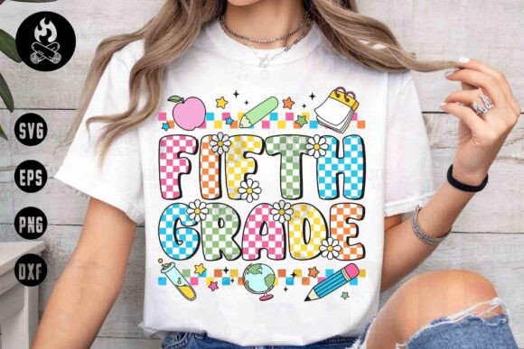 Fifth Grade Retro SVG: Graphics for T-Shirt Designs