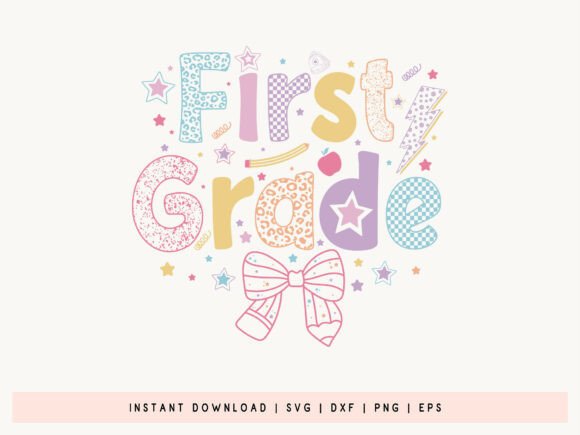First Grade, Back to School Coquette SVG