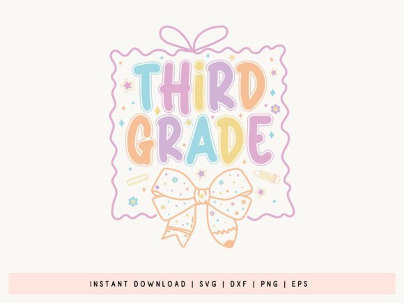 Third Grade - Funny Back to School SVG: Graphics for Crafts