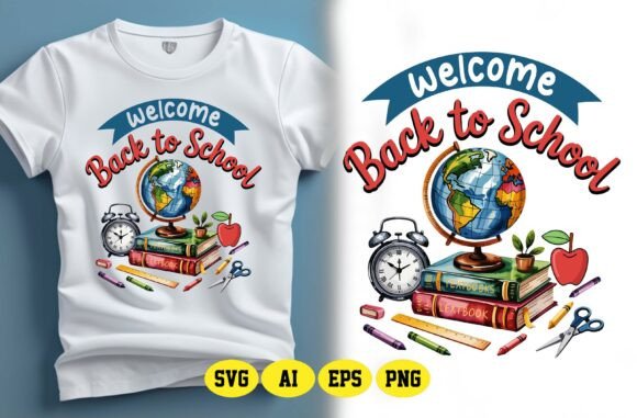 Welcome Back to School PNG, SVG, T-Shirt Graphics