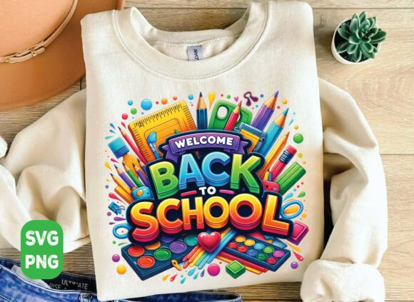 Welcome Back to School Svg, Teacher Png